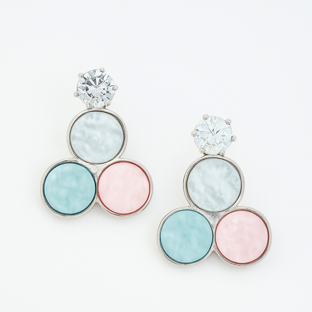 Multicolour drop earring