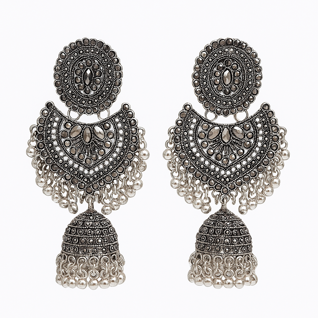 Oxidised jhumka earing