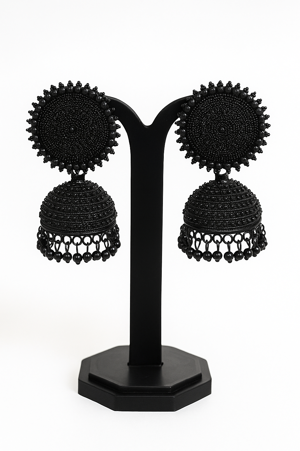 Oxidized silver jhumka